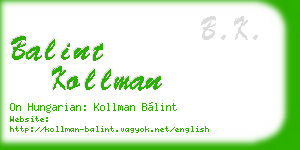 balint kollman business card